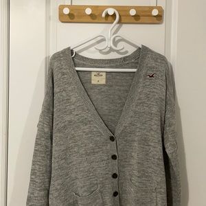 Oversized Grey Hollister Cardigan☕️